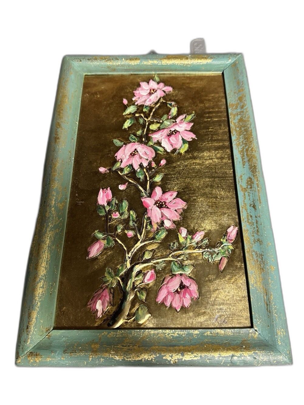 Hand Painted Vintage Wooden Tray (has Hanging Hook For Wall)